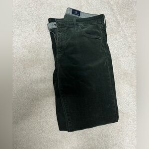 Women’s AG green corduroy straight pants - the Stevie ankle